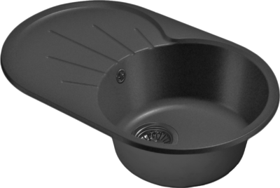 Мойка SANTREK AQUA PRO ROUND SA-R750L чаша + крыло 750*460 мм (графит-309) (+сифон)