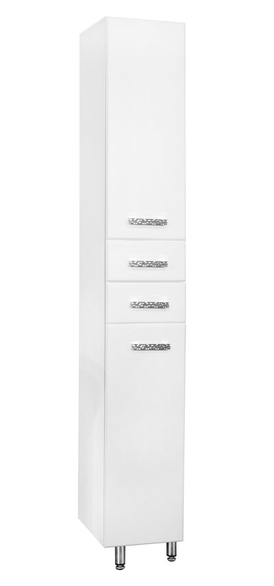 Пенал SANTREK HOME "Марта-30" (Белый МАТОВЫЙ) 2 двери 2 ящика Правый 300х1900х350