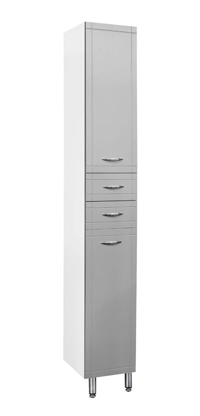Пенал SANTREK HOME "Мальта-30" (Серый МАТОВЫЙ) 2 двери 2 ящика Правый 300х1900х350