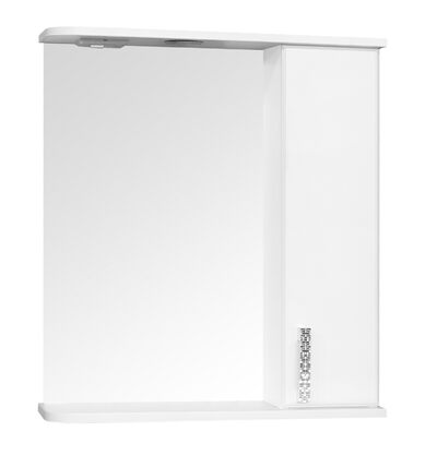 Зеркало-шкаф SANTREK HOME "Марта-60" (Белый МАТОВЫЙ) с подсветкой Правый 600*725*180