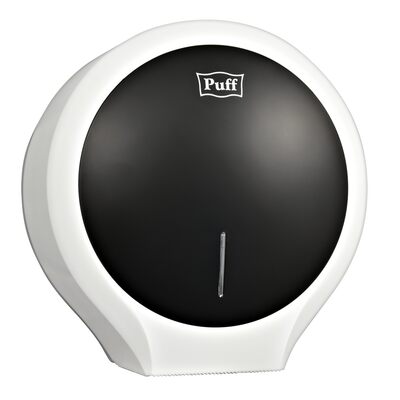Диспенсер для туалетной бумаги Puff-7135BL пластик, ЧЕРНЫЙ, втулка не менее 45мм, диаметр рулона 24см