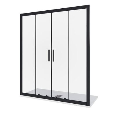Душ.ограждение GOOD DOOR COFE WTW-TD- 170-С-B Прямое, стекло Прозрачное 5мм, профиль Чёрный (без поддона и автослива)