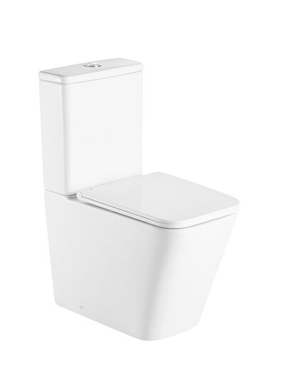 Унитаз-компакт безободковый D&K Berlin DT1437016, 610*345*825мм, сиденье микролифт, белый (2 части)