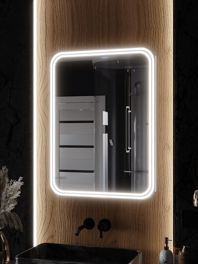 Зеркало-шкаф SANTREK HOME с LED подсветкой левое "ГЕРДА" 500х800мм
