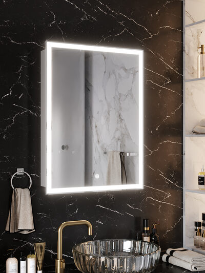 Зеркало-шкаф SANTREK HOME с LED подсветкой правое "ФЕНИКС" 600х800мм