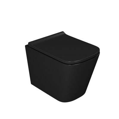 Унитаз подвесной безободковый D&K Berlin DT1436025, 490*340*350мм, сиденье микролифт, ЧЕРНЫЙ РАСПРОДАЖА
