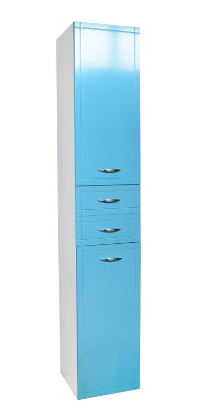 Пенал SANTREK HOME "Мальта-30" (Лазурный) 1 дверь 2 ящика с корзиной Левый 300*1900*350 *