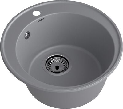 Мойка для кухни GranFest QUARZ GF-QUARZ 08 РОНДО D=480 мм без сифона (08 темно-серый)
