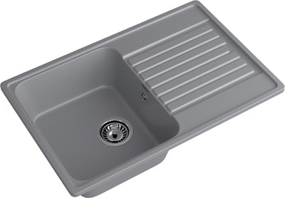 Мойка для кухни GranFest QUARZ GF-QUARZ 78 чаша+крыло 740*480 мм без сифона (78 темно-серый)