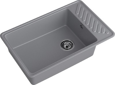 Мойка для кухни GranFest QUARZ GF-QUARZ 51 чаша+крыло 760х480 без сифона (51 темно-серый)