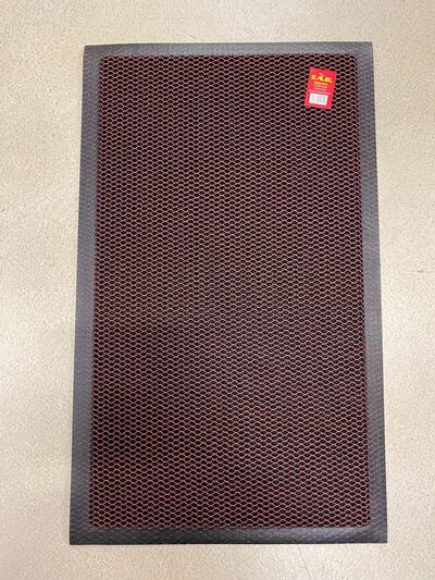 Коврик напольный ZALEL КОЛЬЧУГА KD103 45х75см. black+red