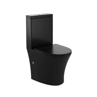 Унитаз-компакт безободковый HOLLER SIT MB (620*370*820мм, сиденье дюропласт с микролифтом, арматура 2-х режимная) (2 места) черный матовый