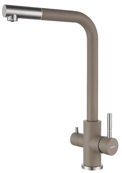 Смеситель Кухня QUARZ GRANFEST Z-5421 d=35 Г-обр. с краном питьевой воды (песочный)