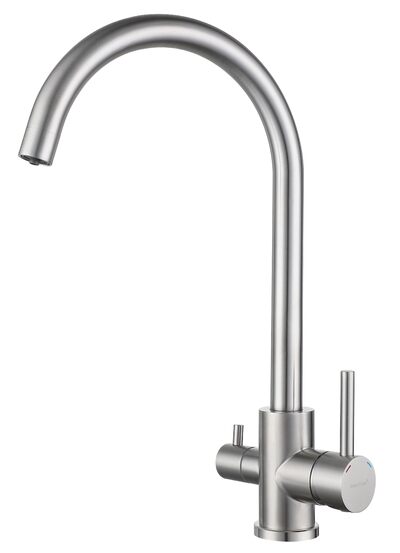 Смеситель Кухня QUARZ GRANFEST Z-5420 d=35 U-обр. с краном питьевой воды (нержавейка)