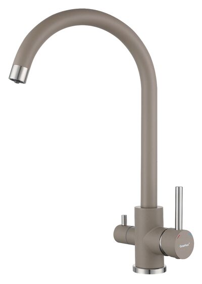 Смеситель Кухня QUARZ GRANFEST Z-5420 d=35 U-обр. с краном питьевой воды (песочный)