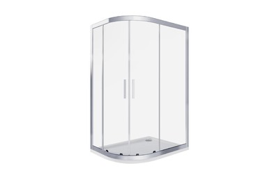 Душ.ограждение GOOD DOOR COFE R- 120-80-С- CH Радиусное-ассимитр. (р-р: 1200х800х1900) стекло Прозрачное 5мм, профиль Хром (без поддона и автослива)