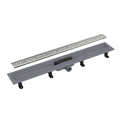 G88007-5 Трап-лоток GAPPO ABS-пластик 60*800мм (горизонтальный выпуск,ф40) нерж решетка (сатин) сухой затвор и гидрозатвор