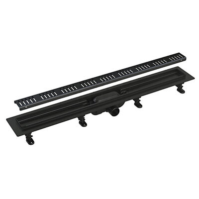G86007-56 Трап-лоток GAPPO ABS-пластик 60*600мм (горизонтальный выпуск,ф40) нерж решетка (черный) сухой затвор и гидрозатвор