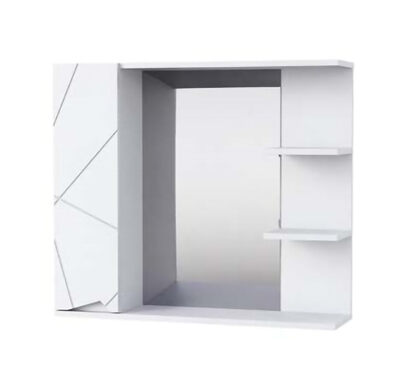 Зеркало-шкаф SANTREK HOME "Джой-80" (Белый глянец) Левый 820х700х175