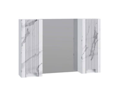 Зеркало-шкаф SANTREK HOME "Беладжио-100" (Белый мрамор) 2 двери 980х700х145 *