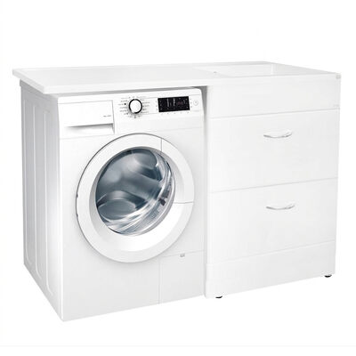 Подстолье под стиральную машину SANTREK HOME "СИТИ NEW-110" (Белый) 2 ящика Правый под умывальник "Марсал-110" 1100х870х478