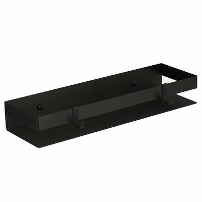 9772053 Полка для душа прямая 400 мм Lemark SHELF LINE из нерж. стали с крючками, черный LEMARK