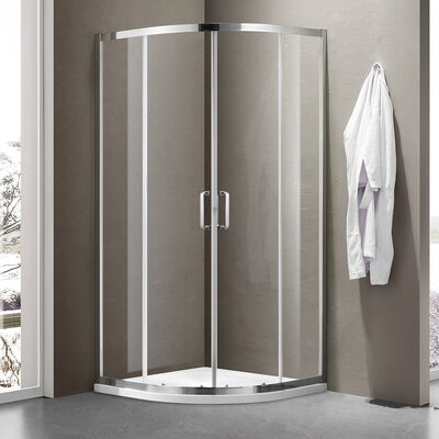 Душевое ограждение SANTREK AQUA Iris- R-800-C-Chrome 800*800*1850 Радиус стекло Прозр 6мм, профиль Хром