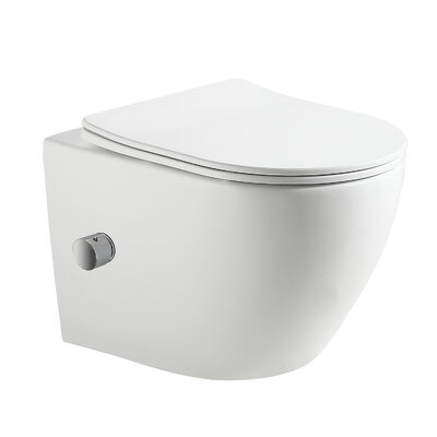 Унитаз подвесной безободковый HOLLER POINT BIDET (485*370*365мм, сиденье дюропласт, микролифт) белый. со смесителем и функцией биде
