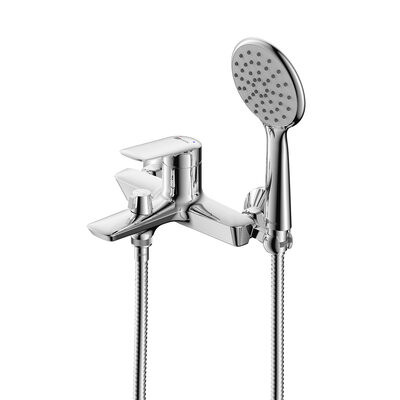 LM11414C Verba Смеситель для ванны с коротким изливом, дивертор с кер. пласт., с аксессуарами, хром LEMARK