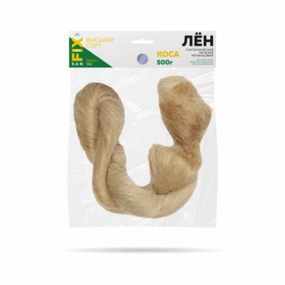 Лён сантехнический чесаный моченцовый, коса 500 гр., SANFIX 40855