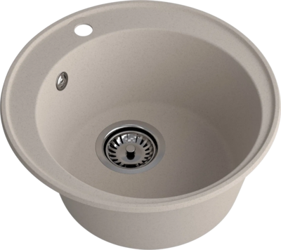 Мойка SANTREK AQUA Ovola SAO48 D=479 мм, круглая (песочный) (+сифон)