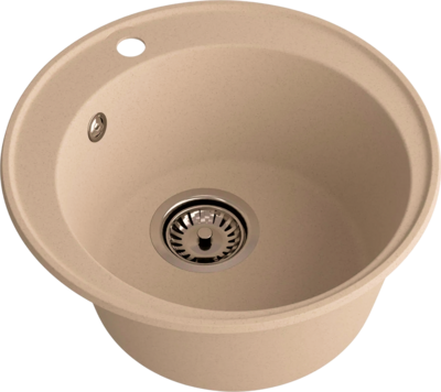 Мойка SANTREK AQUA Ovola SAO48 D=479 мм, круглая (бежевый) (+сифон)