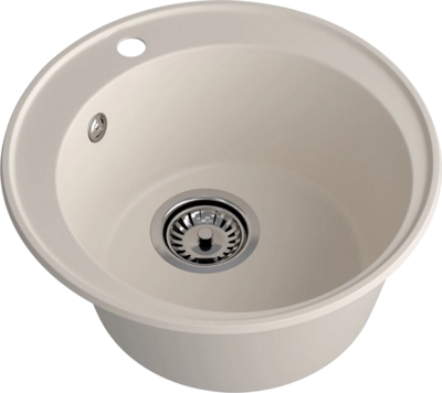 Мойка SANTREK AQUA Ovola SAO48 D=479 мм, круглая (белый) (+сифон)