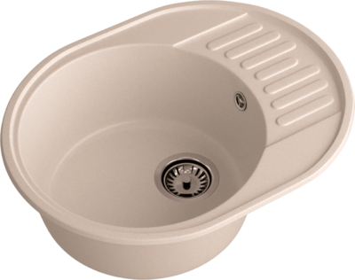 Мойка SANTREK AQUA Ovola SAO617 чаша + крыло 617*480 мм (бежевый) (+сифон)