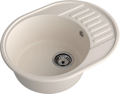 Мойка SANTREK AQUA Ovola SAO617 чаша + крыло 617*480 мм (белый) (+сифон)