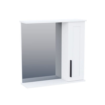 Зеркало-шкаф SANTREK HOME "Кристин-70" (Белый монохромный) 1 дверь 720х700х175