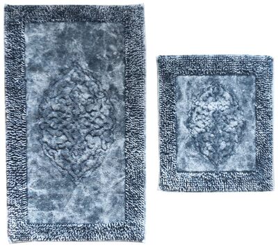 Набор ковриков для в/к "Макароны LUX" 60х100+50х60 dark grey тёмно-серый