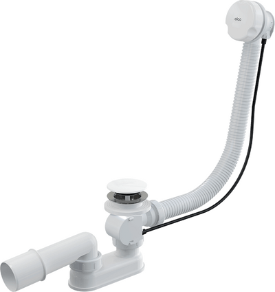 Сифон для ванны (обвязка) ALCAPLAST А51BM автомат 60см белый пластик/пластик