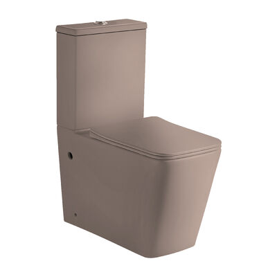 Унитаз-компакт безободковый HOLLER BOX MC (640*340*830мм, сиденье дюропласт с микролифтом, арматура 2-х режимная) (2 места) БЕЖЕВЫЙ матовый