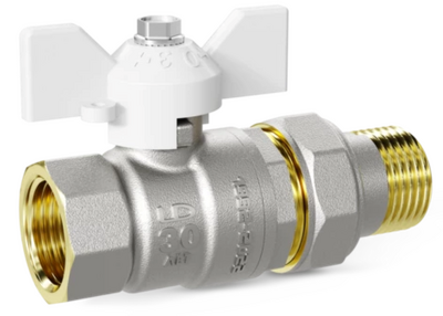 Кран вода LD Pride 3/4" г/ш баб (белая) американка LD 47.306.20 W