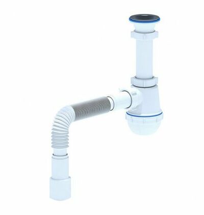 A0515 Сифон АНИ Пласт 1 1/2"*40 Грот с гофрой 40*40/50