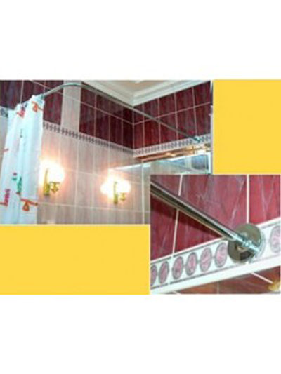 Карниз д/ванной нержавейка Г-обр. 1,7м х 0,75м (труба: 25х1 (мм)