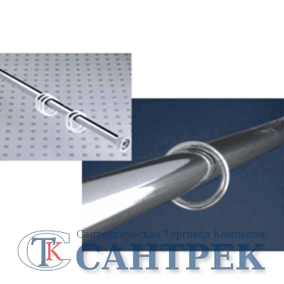 Карниз д/ванной нержавейка прямой 1,8 м (труба: 25х1 (мм)