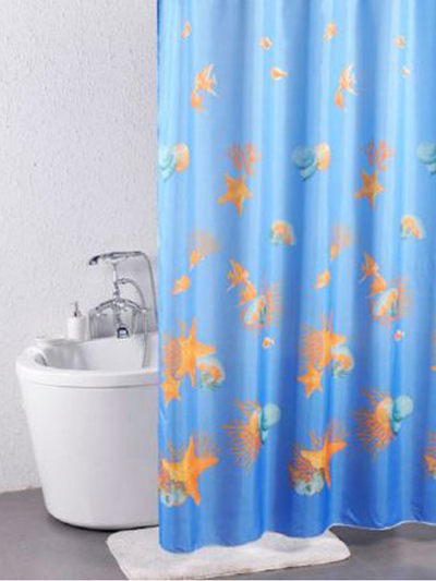 Штора для ванн BATH (Sea Mustic) голубой 180х180 (21242/3-P) (35)
