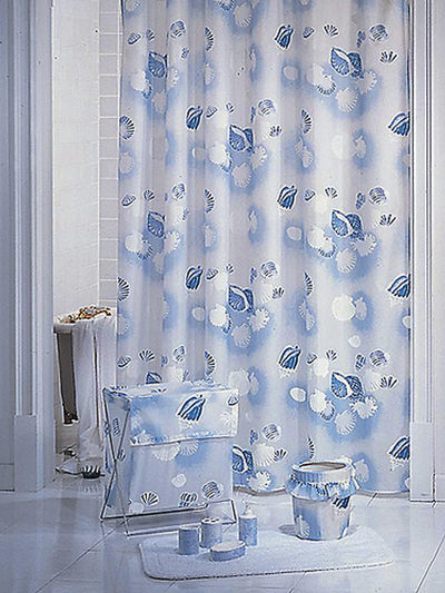 Штора для ванн BATH 180х180 (Sea Snail) голубой (2119/0-N) (38)