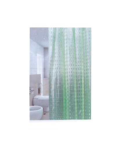 Штора д/ван "ZALEL 3D (005А) Light Green 180х180 (П4), состав 100% PVA