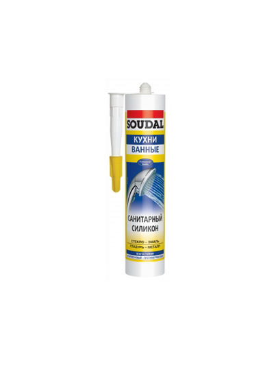 Силикон санитарный SOUDAL белый 15*280 мл (арт. 105896)
