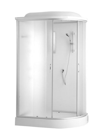 Душ. кабина ER3512PL-C3-RUS 120*80*215см,зад.стенка бел.ст.мат 4 мм низ.под.без г/м пр.хром.3к.