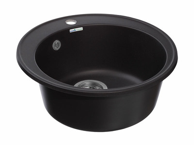 Мойка для кухни GranFest QUARZ GF-QUARZ 08 РОНДО D=480 мм без сифона (08 черный)
