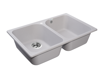 Мойка для кухни GranFest QUARZ GF-QUARZ 15 2 чаши 740*480 мм без сифона (15 серый)